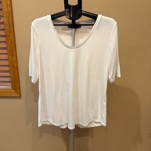 White House Black Market Classic White Short Sleeve Top